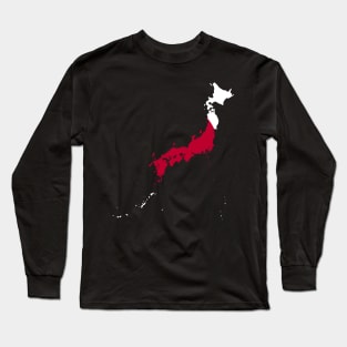 Japanese Map Flag Long Sleeve T-Shirt